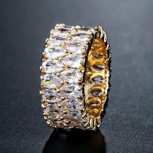 BNIB - Double Row 18K Gold Plated Band Ring.